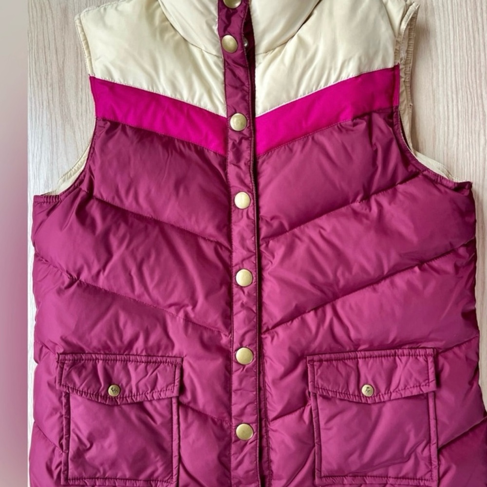 Down Old Navy Colorblock Zip up XL Pink Zip Up Vest Y2K